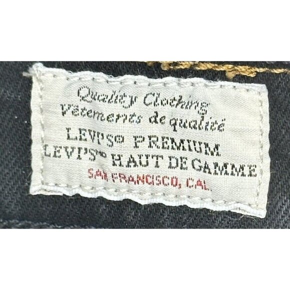 Levi's 502 Mens Jeans Premium Big E Denim Tapered Stretch Black Size 30x30 - Picture 13 of 16
